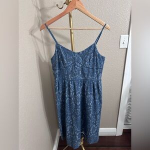 Loft Floral Lace Eyelet Cami Dress